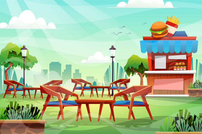 Burger Store Illustration