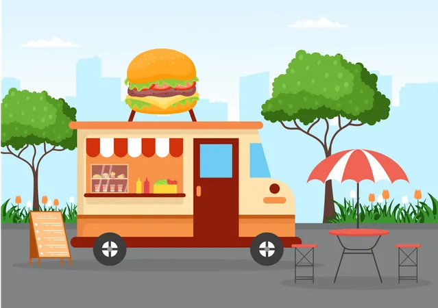 Burger Truck Illustration