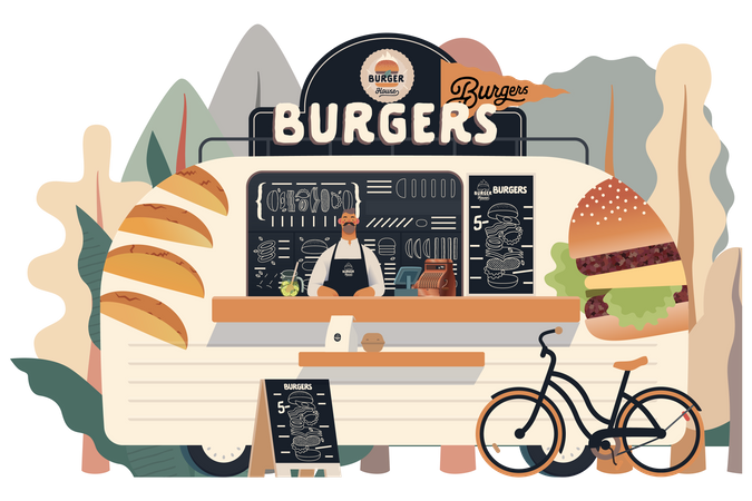 Burger Truck  Illustration