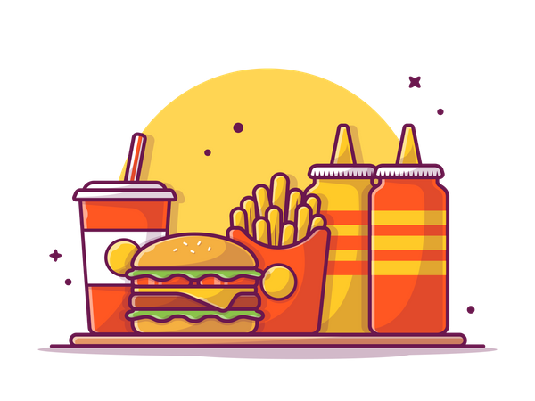 Burger with sauce  Illustration