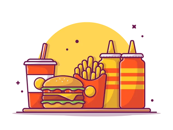 Burger with sauce  Illustration