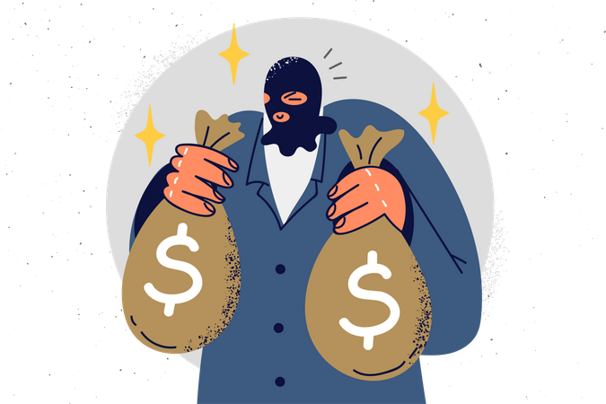 Burglar stealing money  Illustration