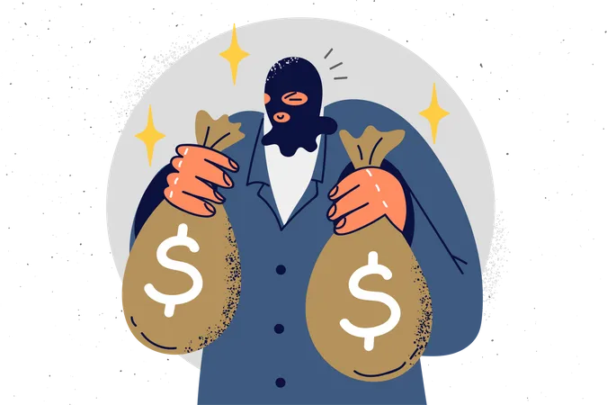 Burglar stealing money  Illustration