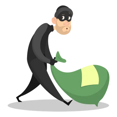 Burglar stealing money  Illustration