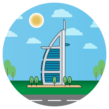 Burj Al Arab United Arab Emirates Dubai  Illustration