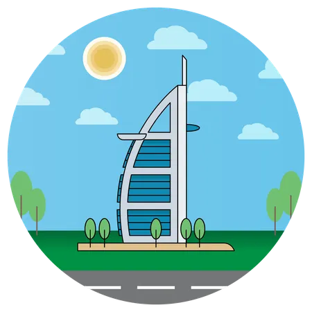 Burj Al Arab United Arab Emirates Dubai  Illustration