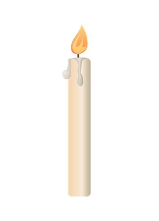 Burning Candle from Paraffin Wax  Illustration