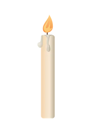 Burning Candle from Paraffin Wax  Illustration