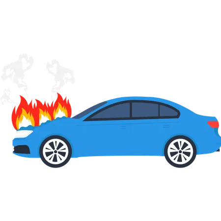 Burning car  Illustration
