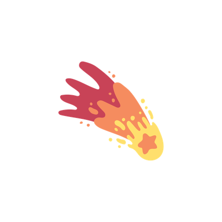 Burning meteorite flying  Illustration