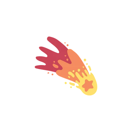 Burning meteorite flying  Illustration