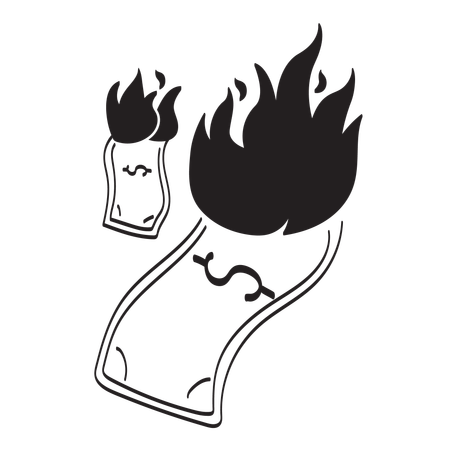 Burning money  Illustration