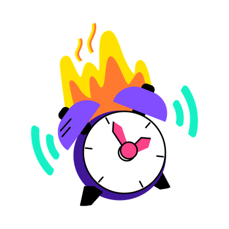 Burning project deadline  Illustration