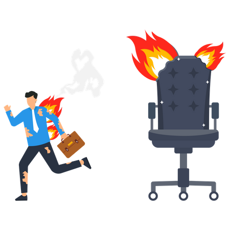 Burnout from overworked  Illustration