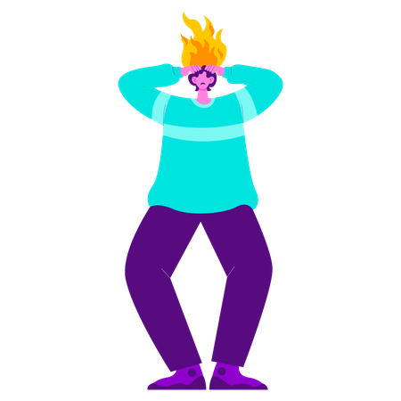 Burnout man  Illustration
