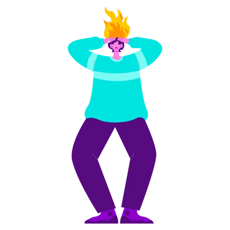 Burnout man  Illustration