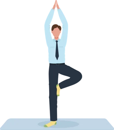 Büroangestellte macht Yoga-Pose  Illustration