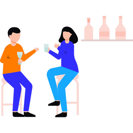 Bürokollegen trinken Saft in der Pause  Illustration