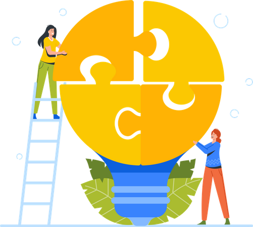 Büroleute entwickeln Idee  Illustration