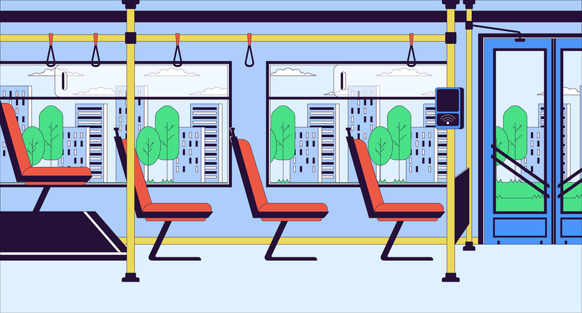 Bus avec terminal de paiement  Illustration