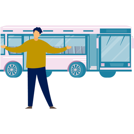 Bus kommt von Reise  Illustration