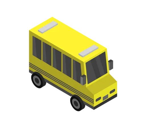 Autobus scolaire jaune  Illustration
