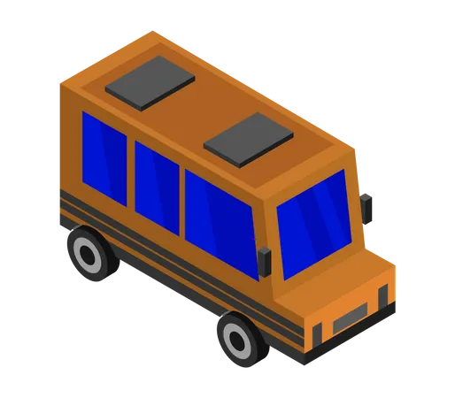 Autobus scolaire Orange  Illustration