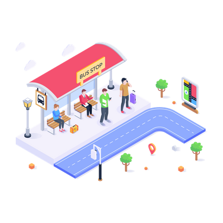 Bus Stand  Illustration