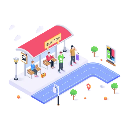 Bus Stand  Illustration