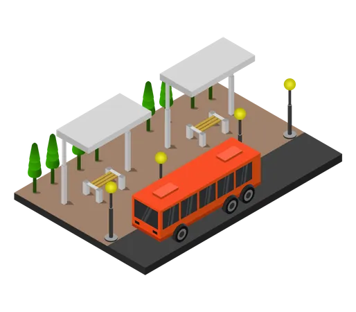 Bus station Illustration