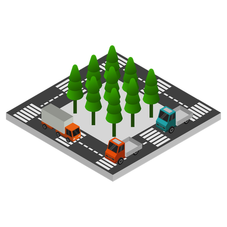Bus station  Illustration