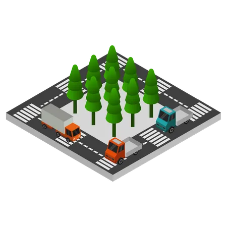 Bus station  Illustration