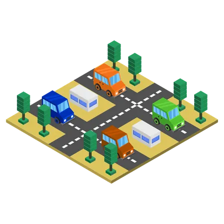 Bus station  Illustration