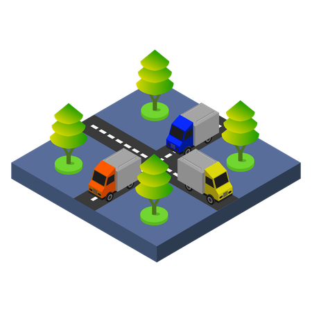 Bus station  Illustration