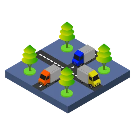 Bus station  Illustration