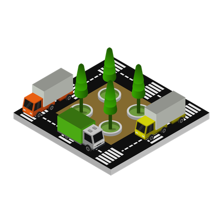 Bus station  Illustration