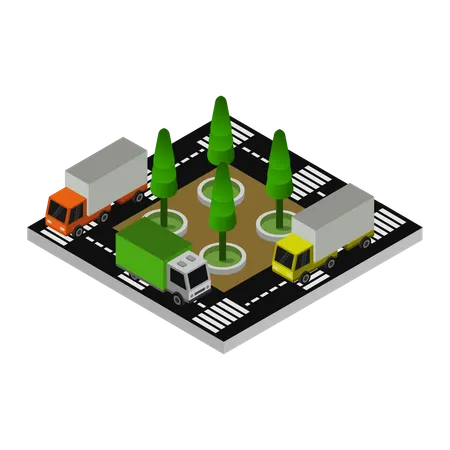 Bus station  Illustration