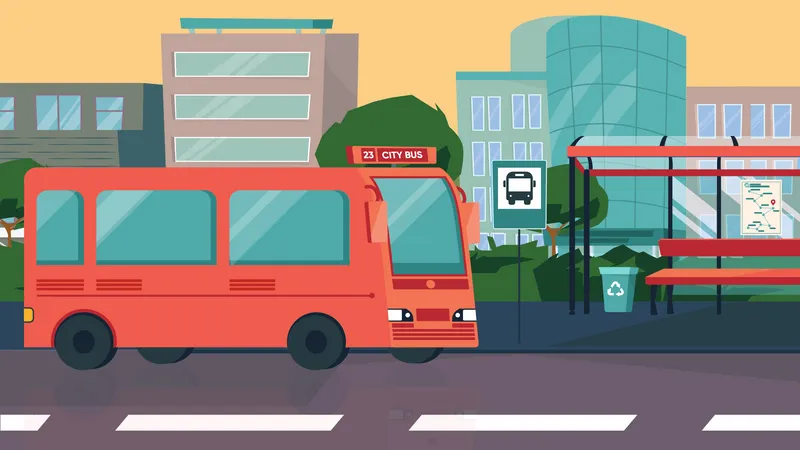 Bus stop Illustration