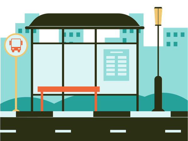 Bus Stop  Illustration