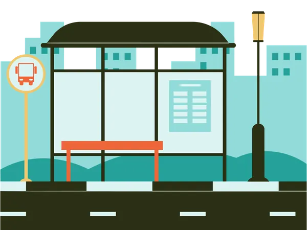 Bus Stop  Illustration