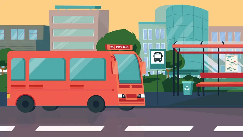 Bus stop  Illustration