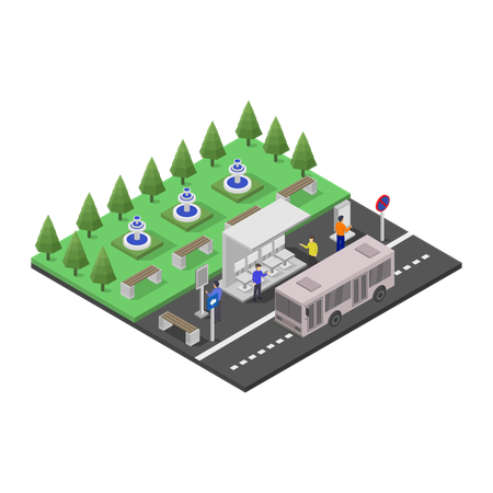 Bus Stop  Illustration