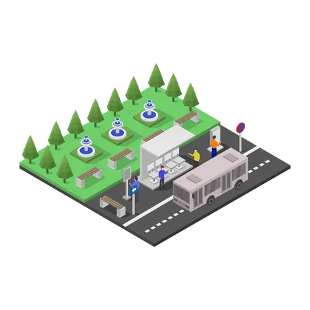 Bus Stop  Illustration