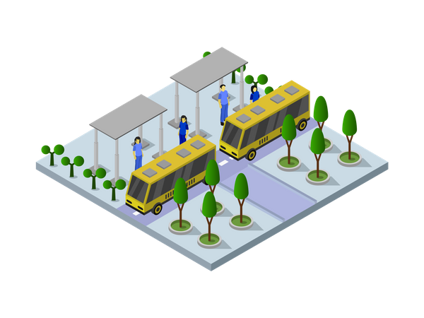 Bus Stop  Illustration