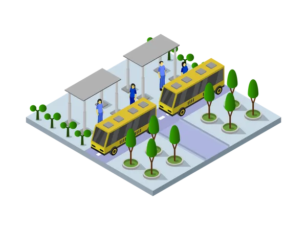 Bus Stop  Illustration