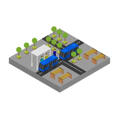 Bus Stop  Illustration