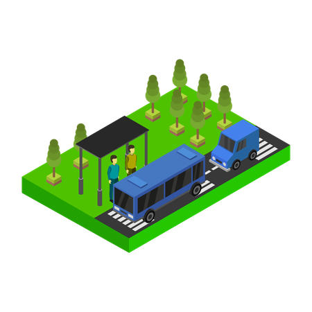 Bus Stop  Illustration