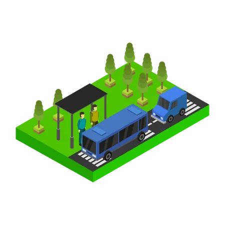 Bus Stop  Illustration