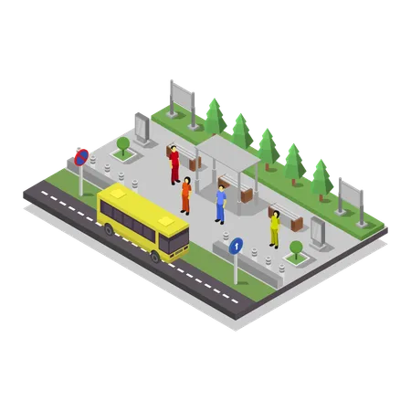 Bus stop  Illustration