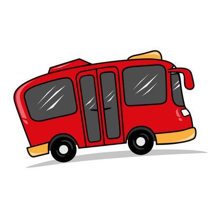 Bus de ville rouge  Illustration